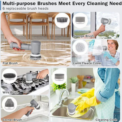 Electric Spin Scrubber — 6 Brush Heads