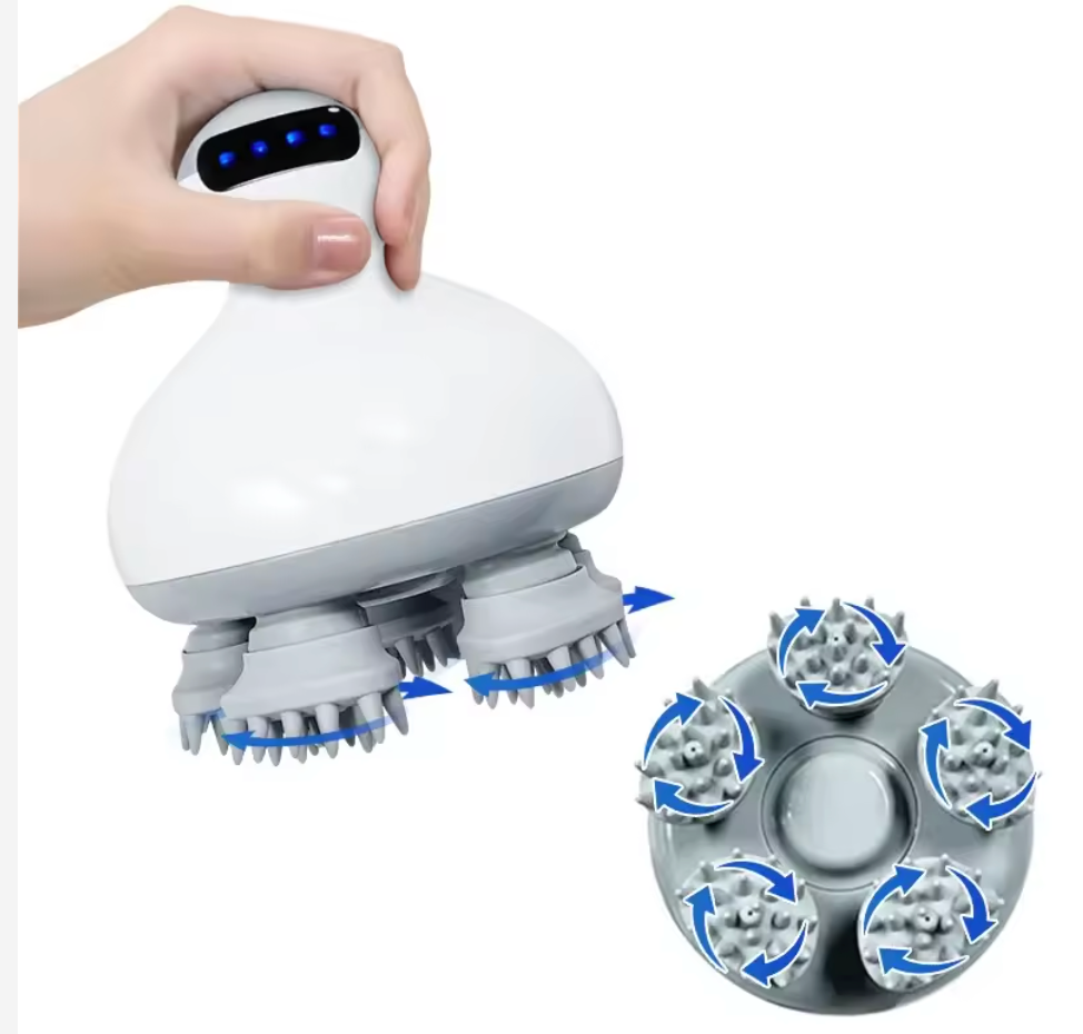 Cordless Electric Scalp Massager — 96 Silicone Nodes, 2 Speeds