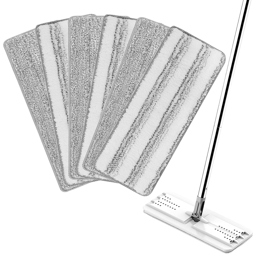 Yicotira Mop Replacement Pads — 6 Pack Microfiber Flat Mop Heads
