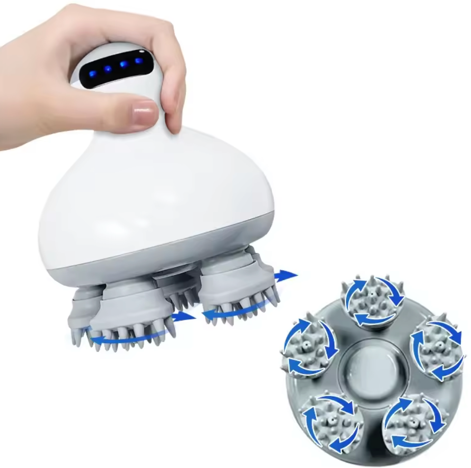 Cordless Electric Scalp Massager — 96 Silicone Nodes, 2 Speeds